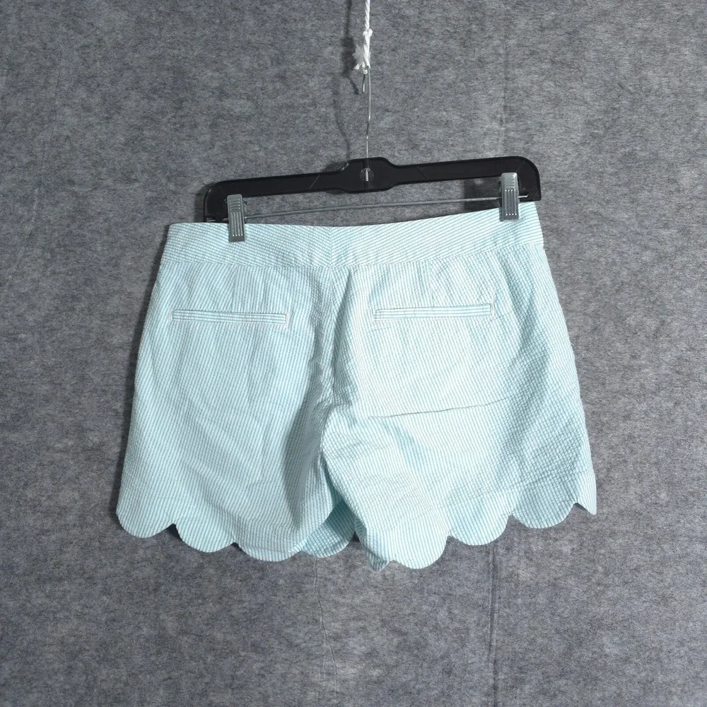 Lilly Pulitzer The Buttercup Short Blue Turquoise Seersucker Stripe Size 0 Beach - Picture 4 of 16